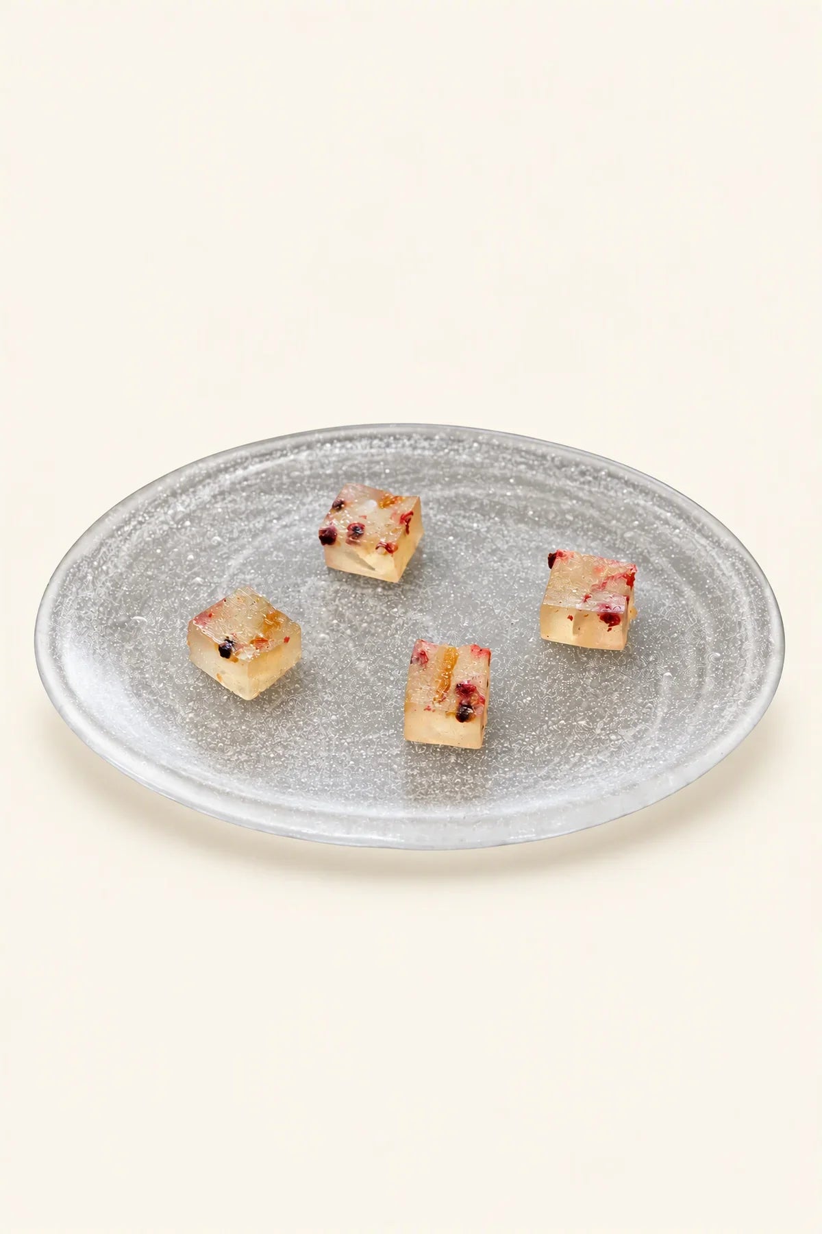 Frozen Tide Frosted Clear Glass Serving Plate