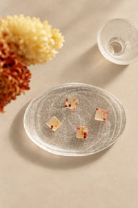 Frozen Tide Frosted Clear Glass Serving Plate