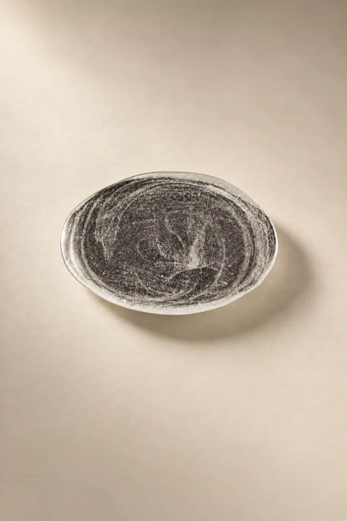 Frozen Tide Frosted Clear Glass Serving Plate