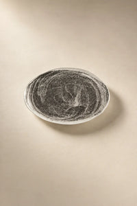 Frozen Tide Frosted Clear Glass Serving Plate