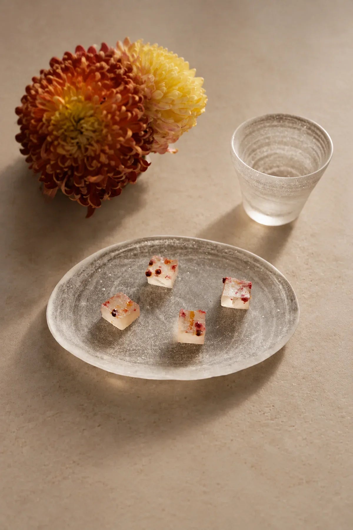 Frozen Tide Frosted Clear Glass Serving Plate