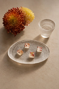 Frozen Tide Frosted Clear Glass Serving Plate
