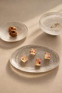 Frozen Tide Frosted Clear Glass Serving Plate