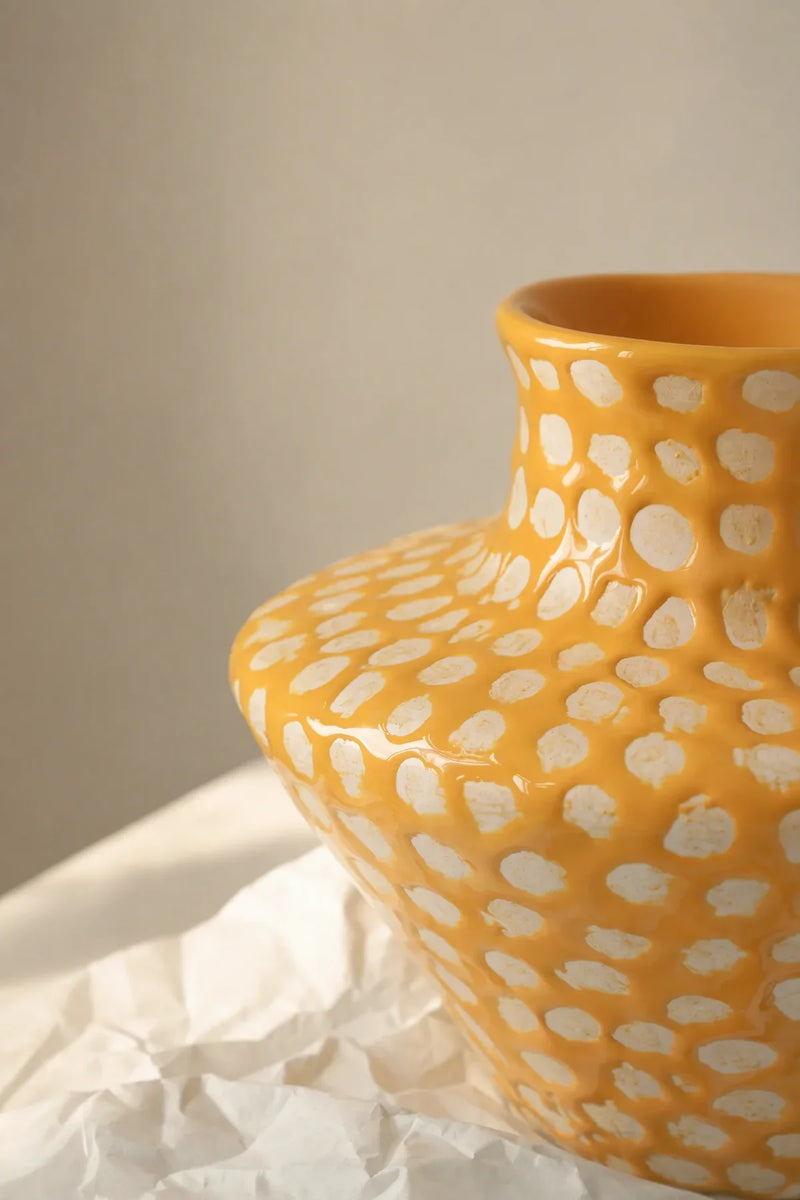 Sunspot Yellow Ceramic Flower Vase
