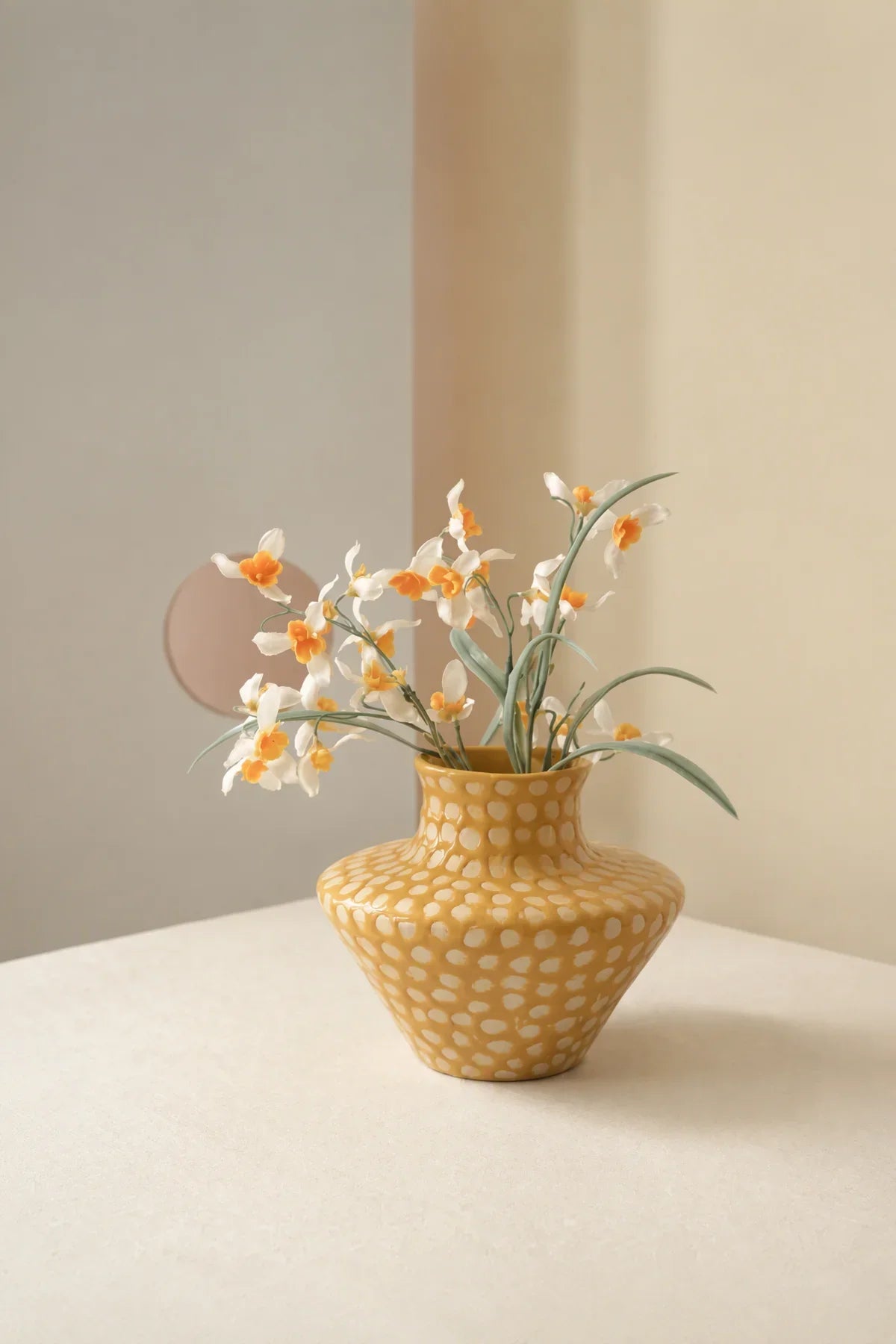 Sunspot Yellow Ceramic Flower Vase