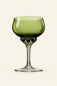 Meadow Hour Olive Green Glass Wine Goblet