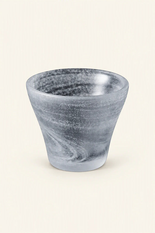 Moonlit Current Frosted White Glass Cup