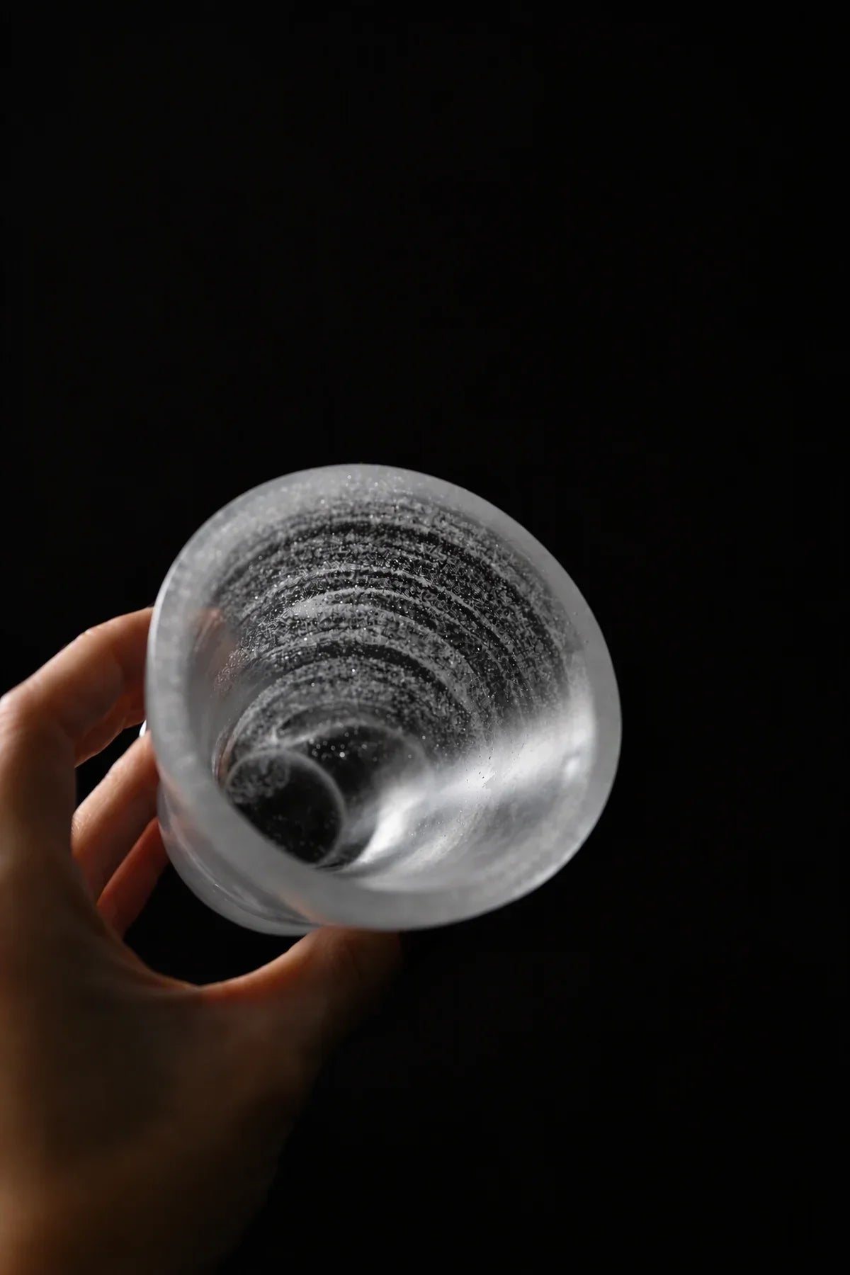 Moonlit Current Frosted White Glass Cup