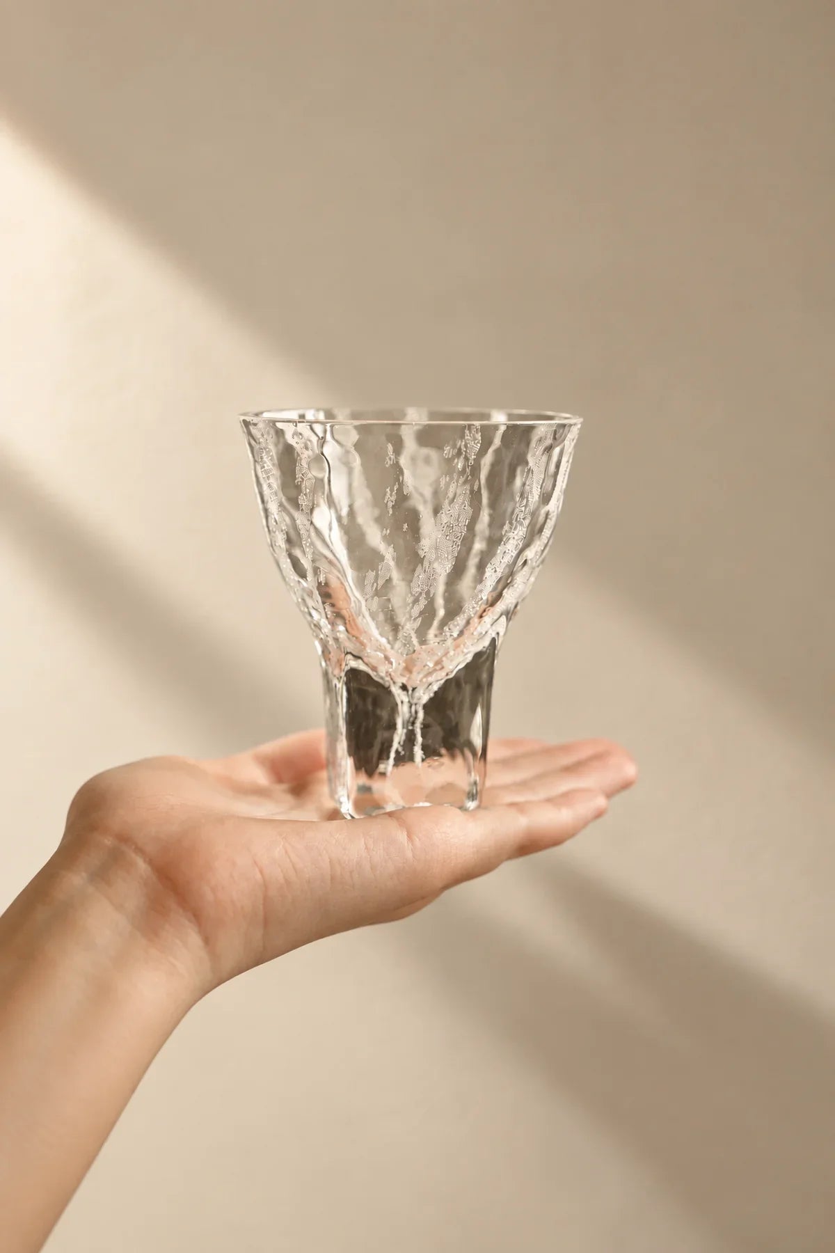 Rain Trace Clear Glass Tea Cup