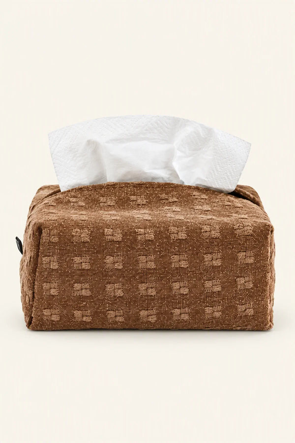 Rustic Envelope Brown Fabric Tissue Box Cover