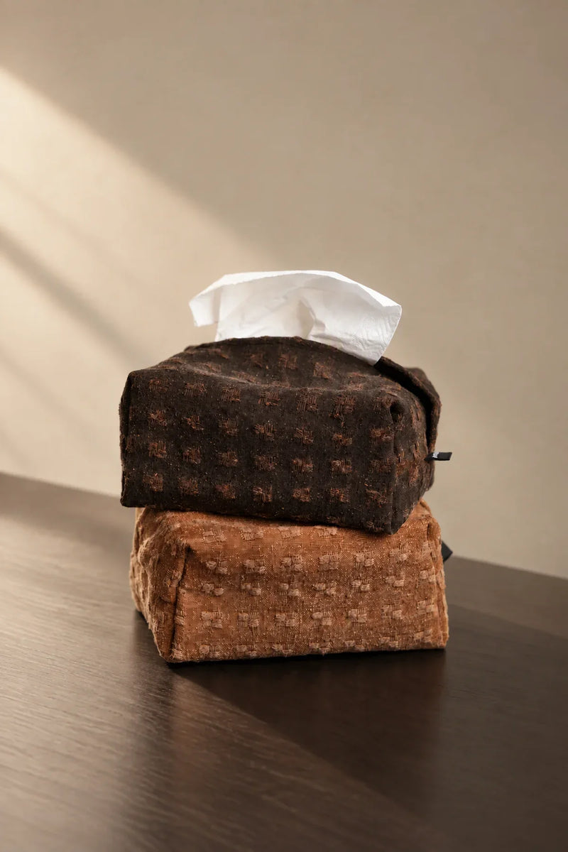 Rustic Envelope Brown Fabric Tissue Box Cover