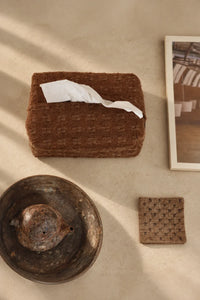 Rustic Envelope Brown Fabric Tissue Box Cover