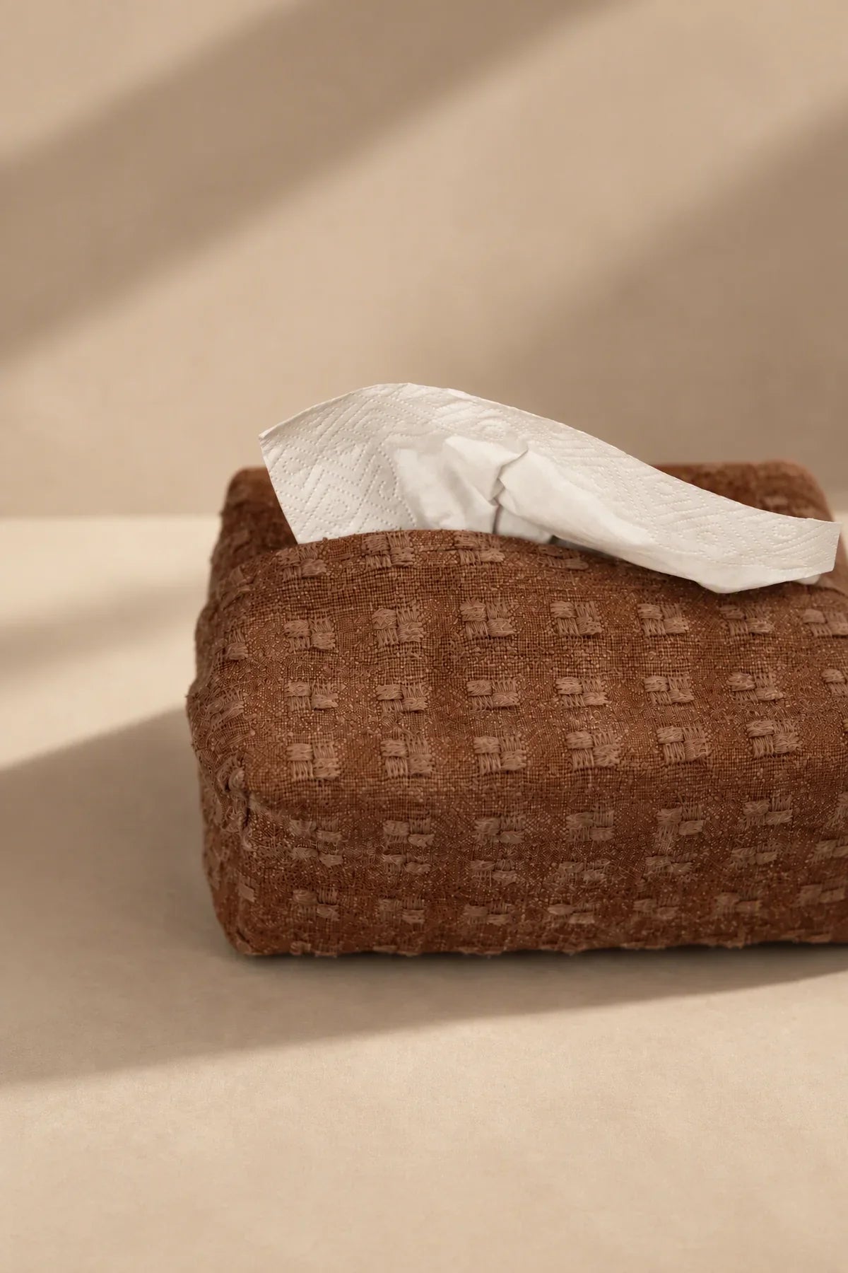 Rustic Envelope Brown Fabric Tissue Box Cover