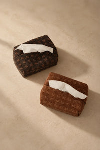 Rustic Envelope Brown Fabric Tissue Box Cover