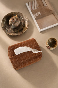 Rustic Envelope Brown Fabric Tissue Box Cover