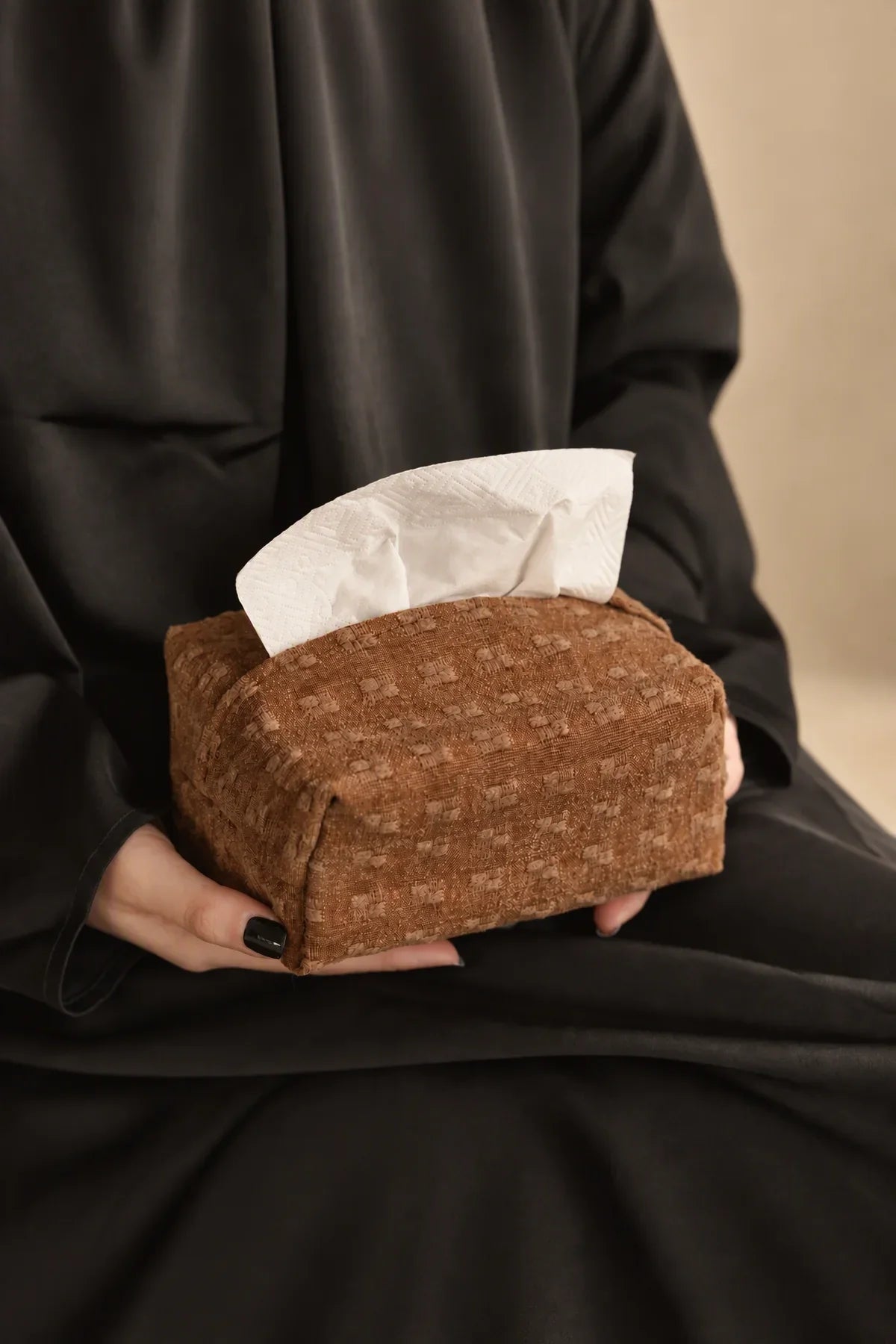 Rustic Envelope Brown Fabric Tissue Box Cover