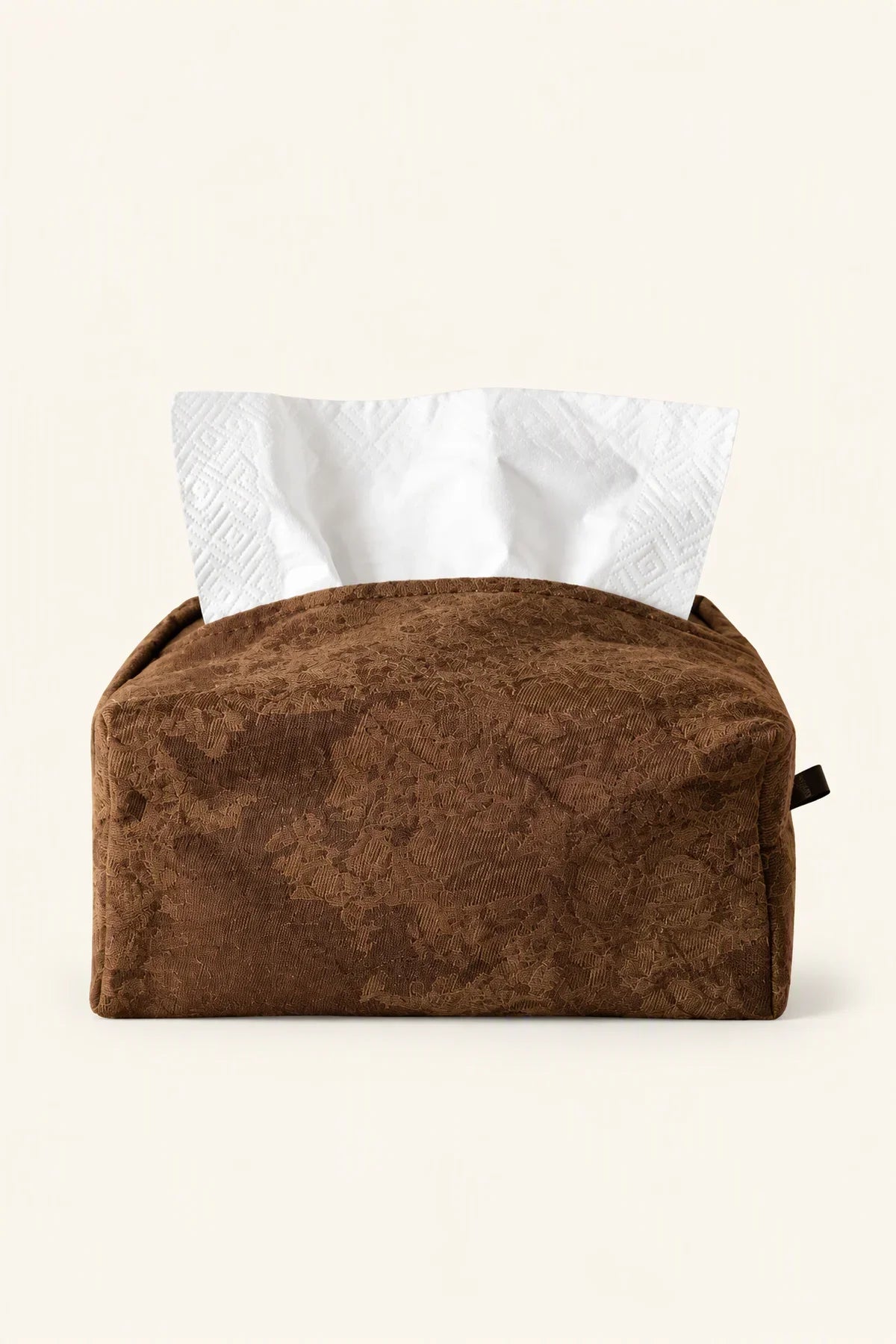 Studio Earth Brown Fabric Tissue Box Cover