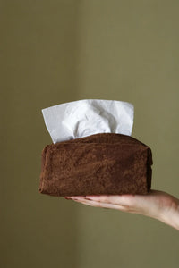 Studio Earth Brown Fabric Tissue Box Cover