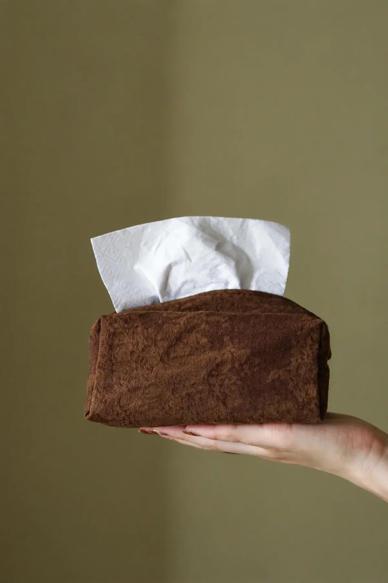 Studio Earth Brown Fabric Tissue Box Cover