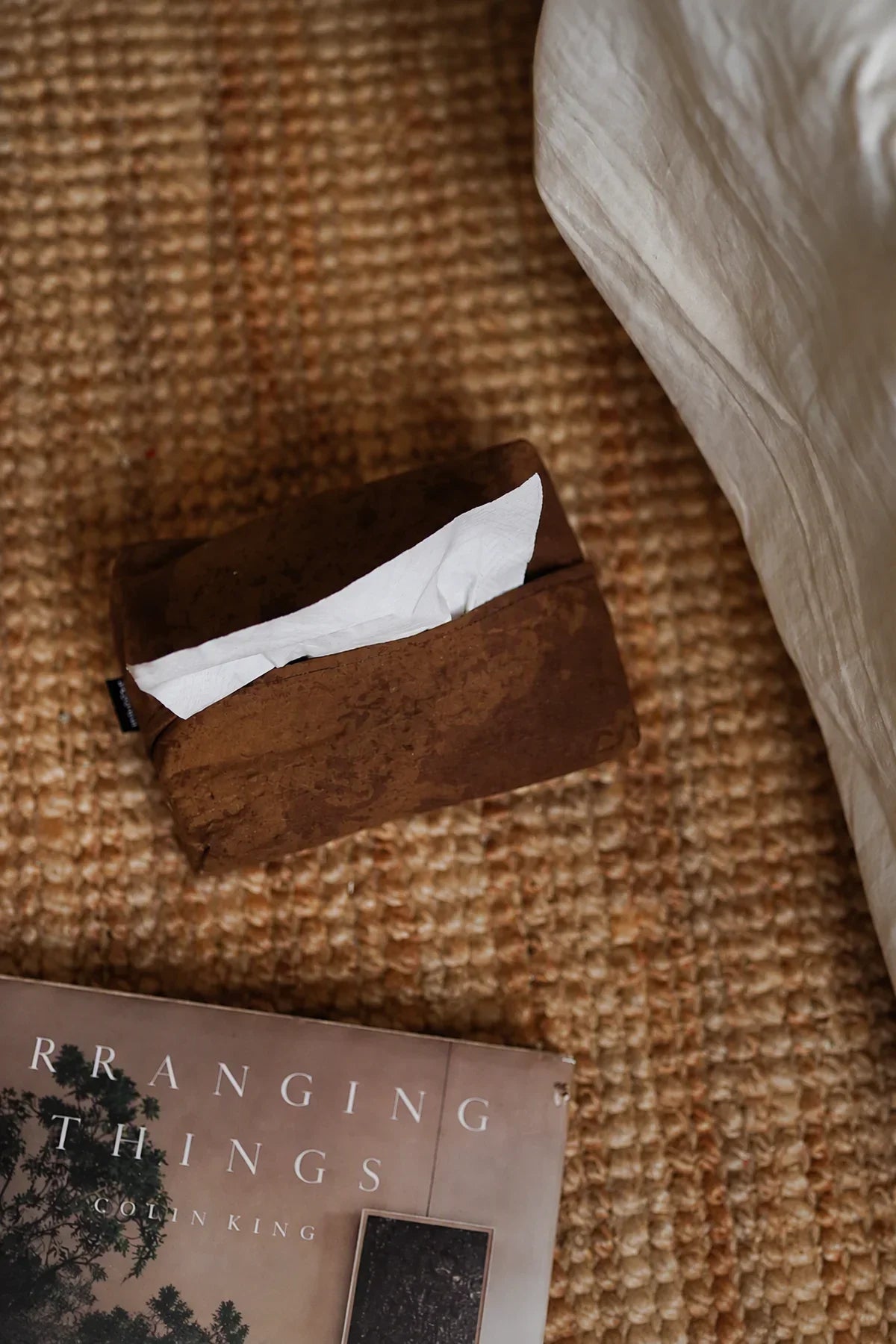 Studio Earth Brown Fabric Tissue Box Cover