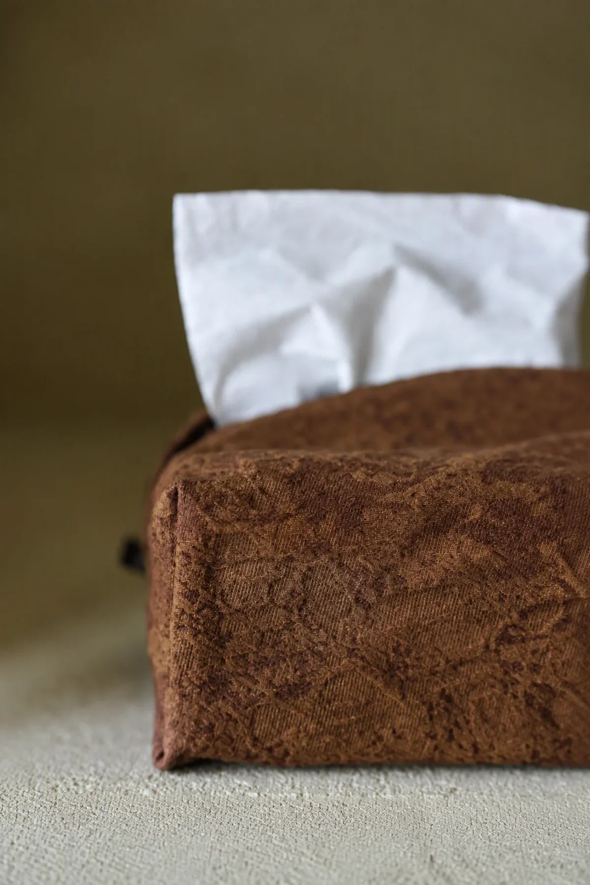 Studio Earth Brown Fabric Tissue Box Cover