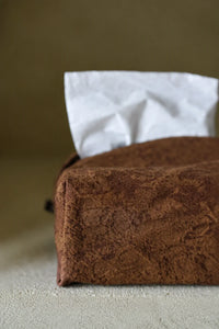 Studio Earth Brown Fabric Tissue Box Cover