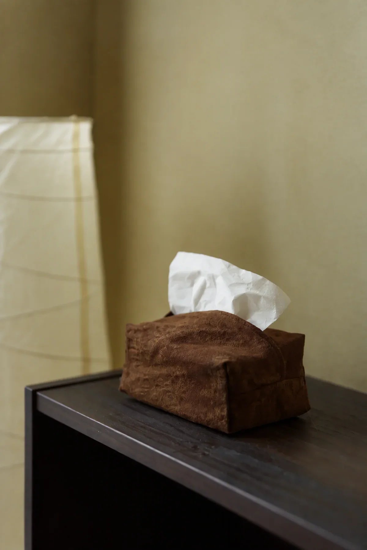 Studio Earth Brown Fabric Tissue Box Cover
