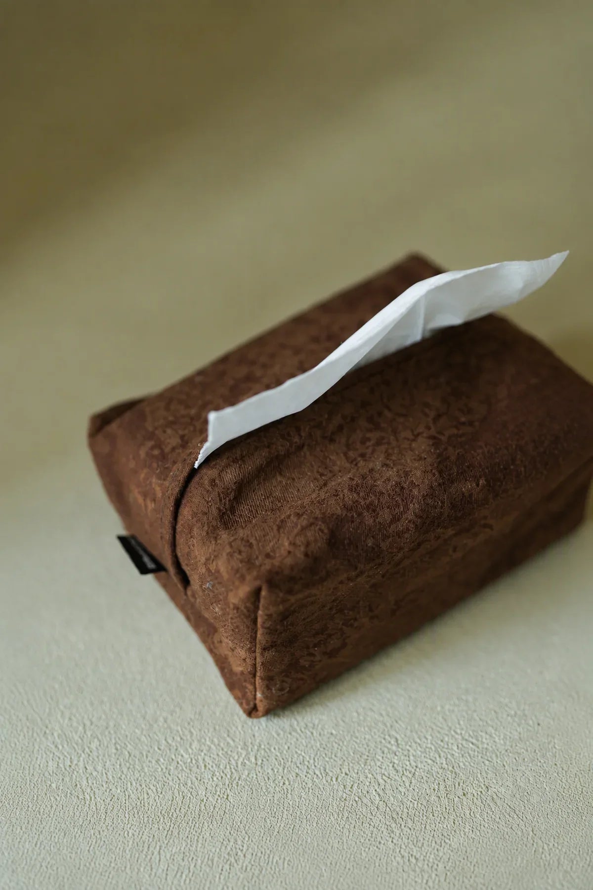 Studio Earth Brown Fabric Tissue Box Cover