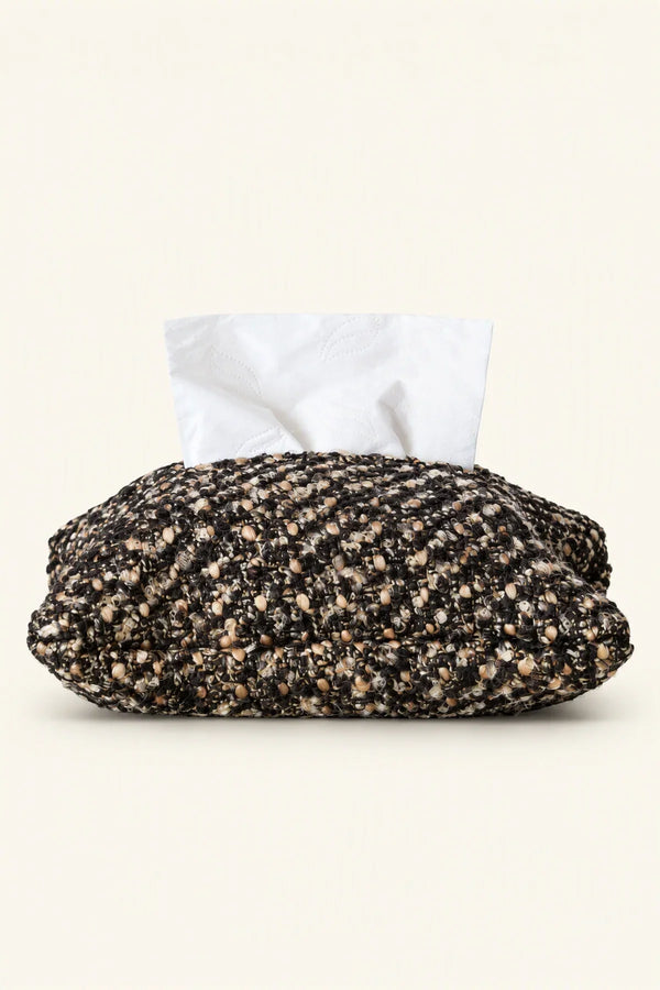 Pillow Talk Brown Speckled Fabric Tissue Cover