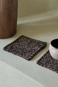 Studio Picnic Brown Mottled-Weave Textile Set