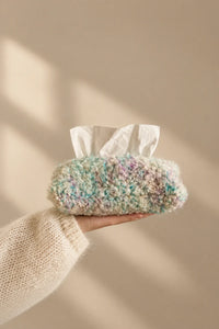 Petal Fleck Pink and Green Yarn Tissue Cover