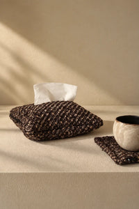 Pillow Talk Brown Speckled Fabric Tissue Cover