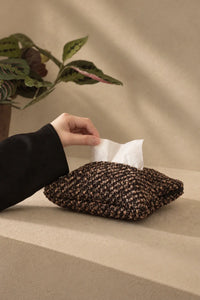 Pillow Talk Brown Speckled Fabric Tissue Cover