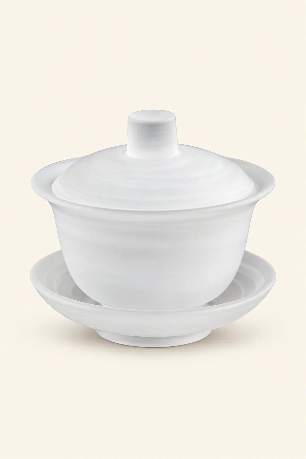 Mist Ceremony Frosted White Glass Gaiwan Tea Set