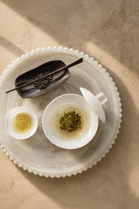 Mist Ceremony Frosted White Glass Gaiwan Tea Set