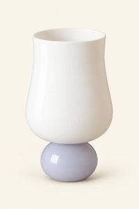 Pedestal Bloom Milk and Lavender Glass Cup