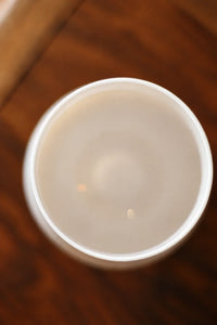 Pedestal Bloom Milk and Lavender Glass Cup