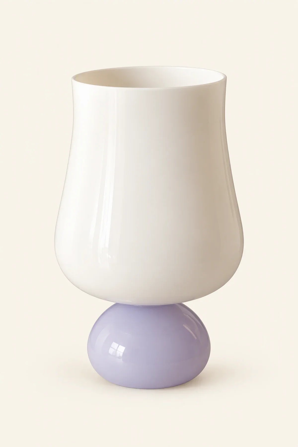 Pedestal Bloom Milk and Lavender Glass Cup