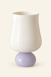 Pedestal Bloom Milk and Lavender Glass Cup