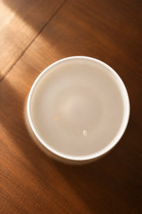 Pedestal Bloom Milk and Lavender Glass Cup