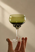 Twisted Vine Green Glass Coupe Glass
