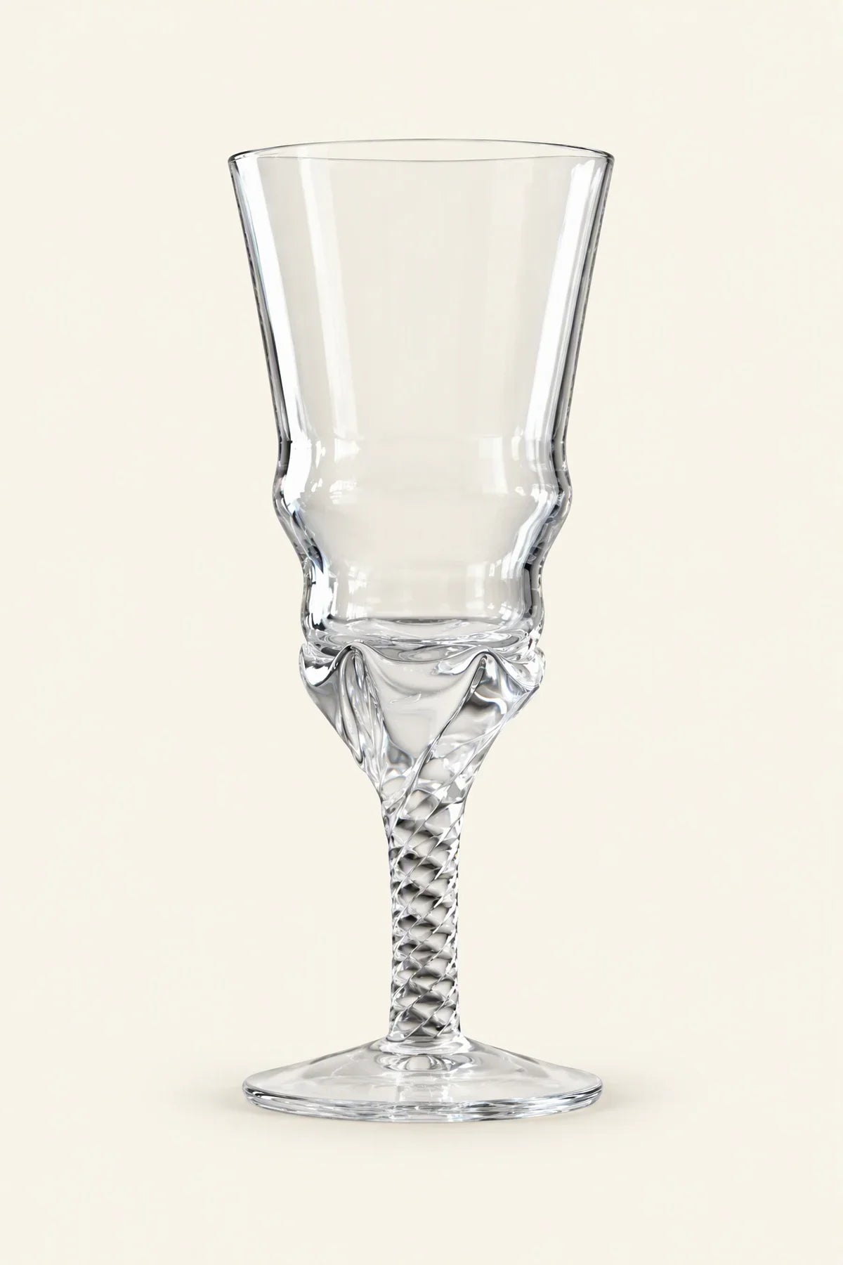Woven Light Clear Glass Goblet