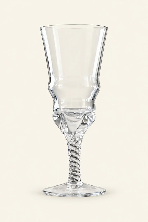 Woven Light Clear Glass Goblet