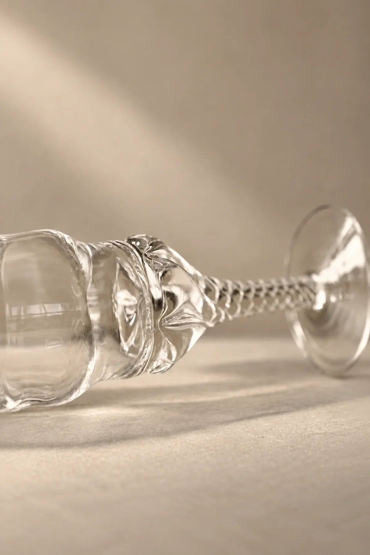 Woven Light Clear Glass Goblet