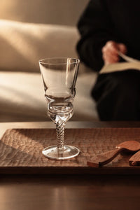 Woven Light Clear Glass Goblet