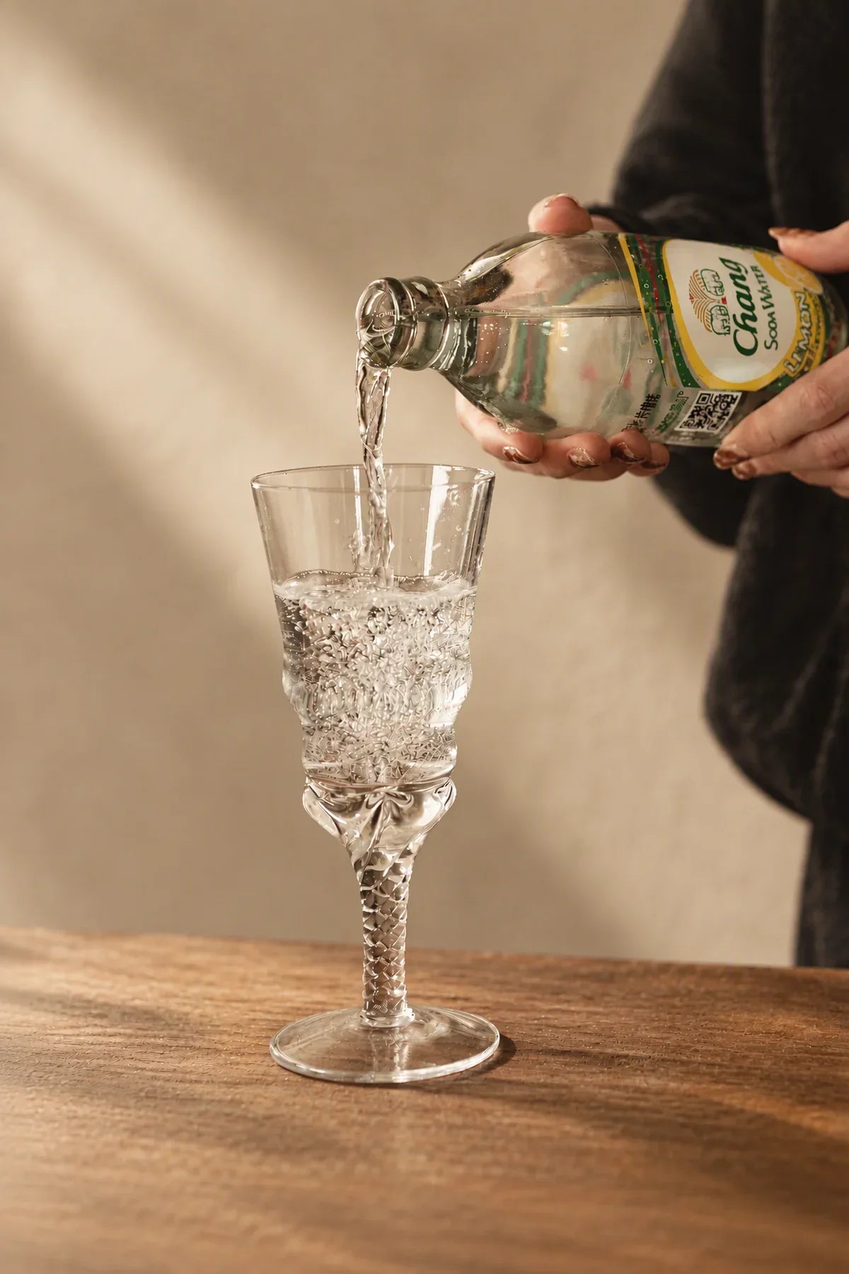 Woven Light Clear Glass Goblet