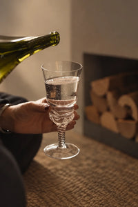Woven Light Clear Glass Goblet