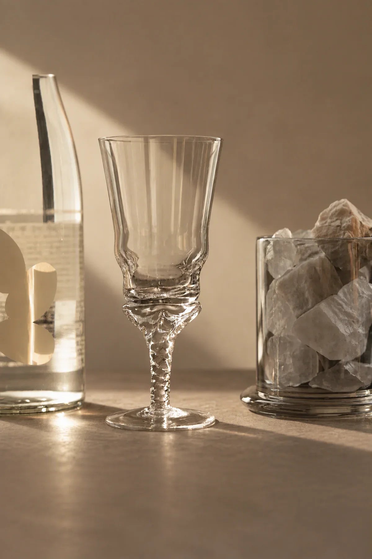 Woven Light Clear Glass Goblet