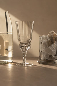 Woven Light Clear Glass Goblet