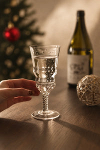Woven Light Clear Glass Goblet